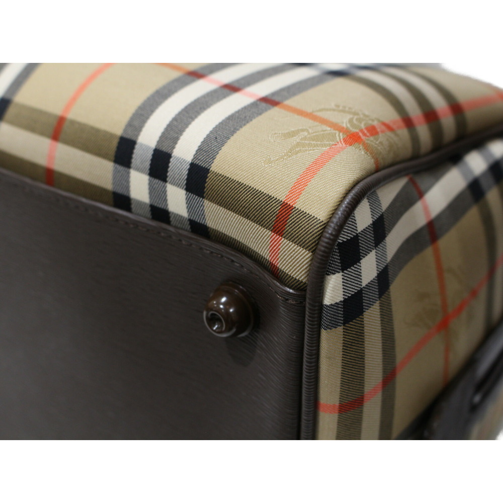 BURBERRY Nova Check Boston Bag Beige Tan lock - Picture 5 of 7